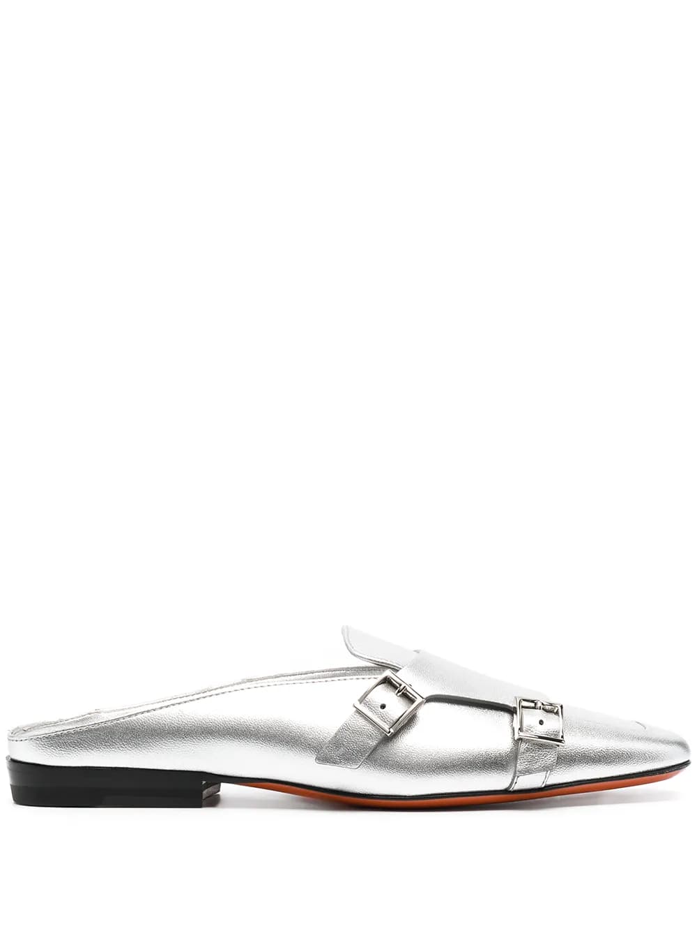 metallic leather mules by Santoni