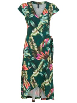 Falcão leaf-print wrap dress