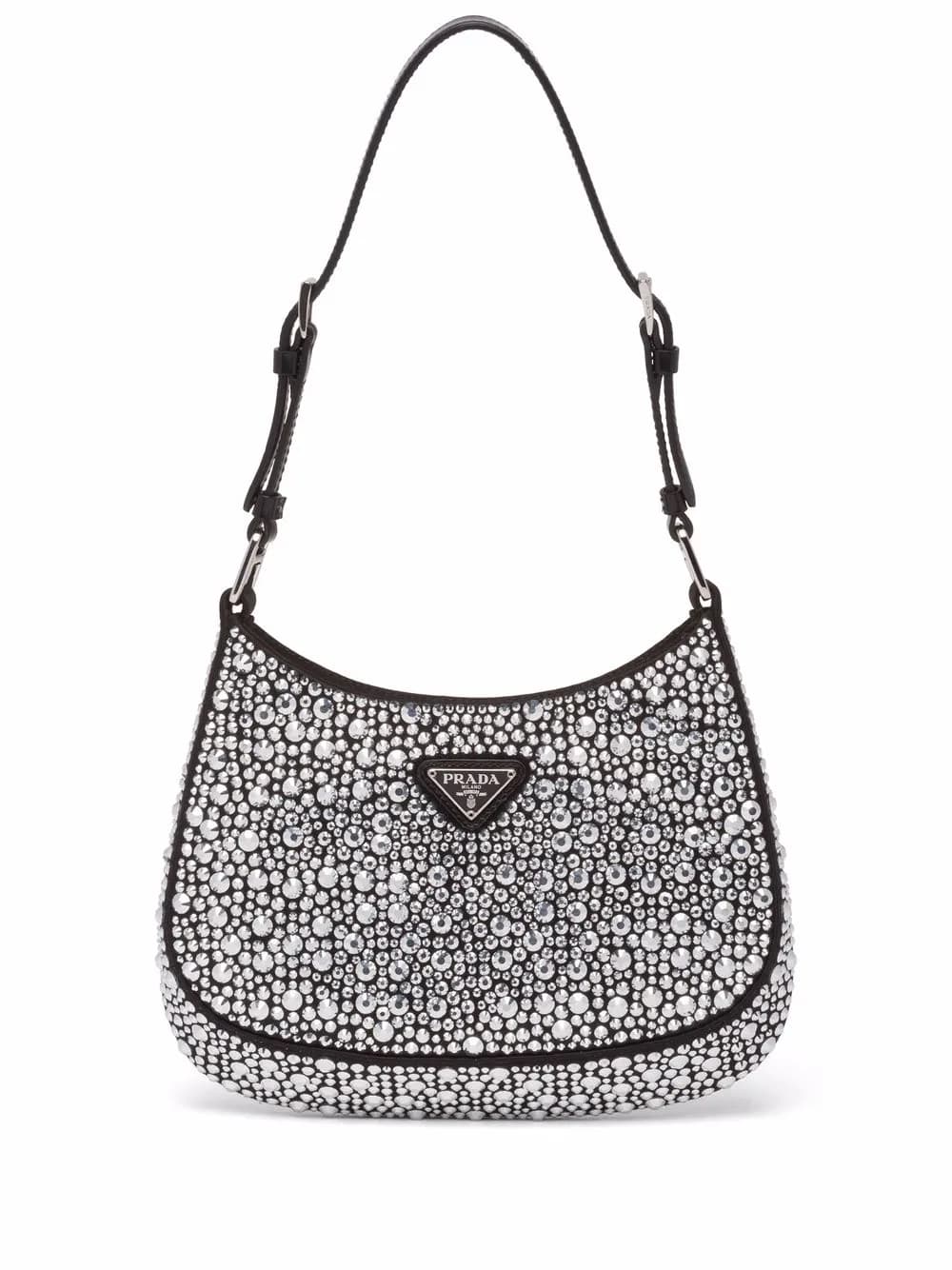 Cleo crystal-embellished shoulder bag by Prada