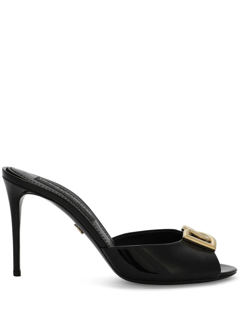 85mm patent-leather mules