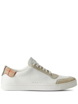House Check-print leather sneakers