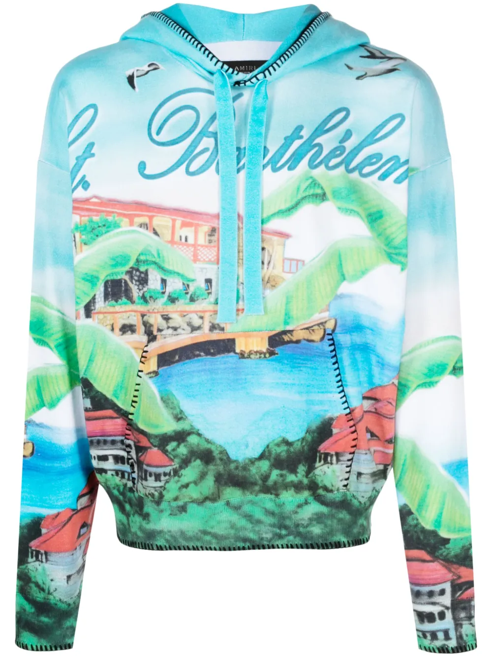 graphic-print cotton hoodie by AMIRI