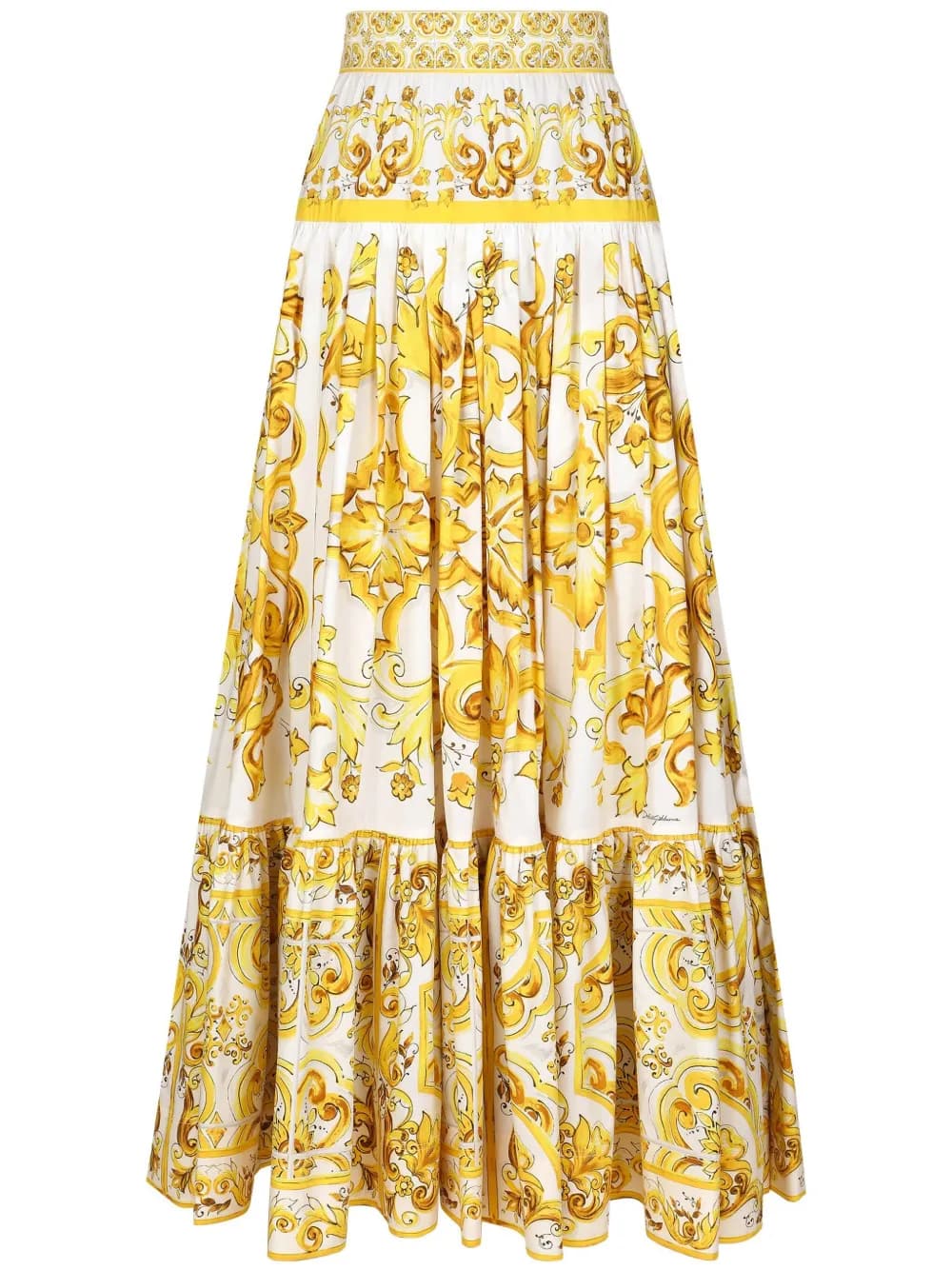 Majolica-print pleated maxi skirt by Dolce & Gabbana