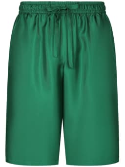 embroidered silk track shorts
