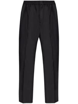 straight-leg wool trousers
