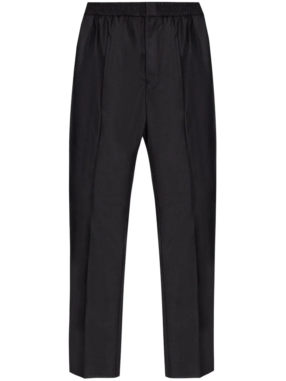straight-leg wool trousers
