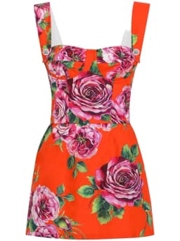 floral-print mini dress