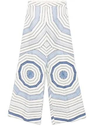 x Louise Bourgeois geometric-print trousers by SANDRO