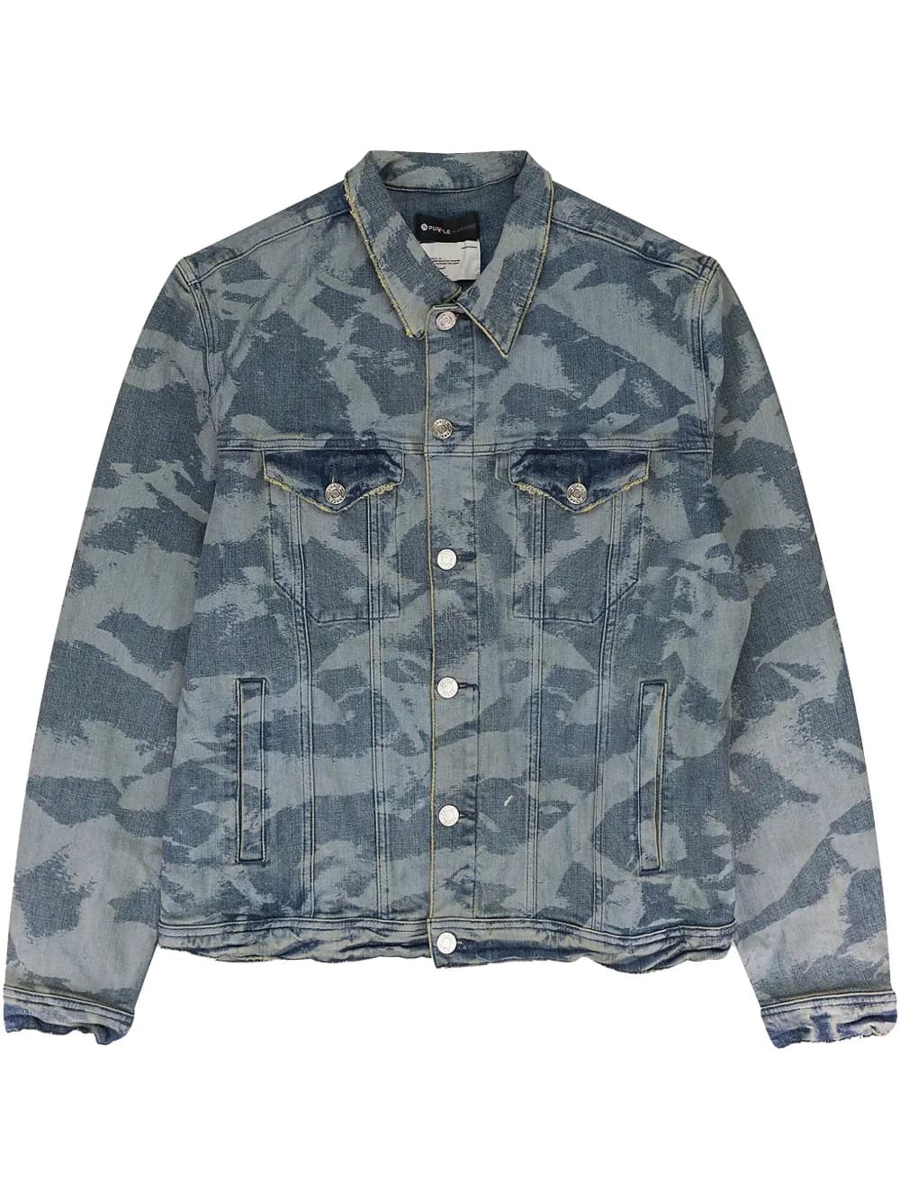 laser-wrinkled "Blue" denim jacket by Purple Brand