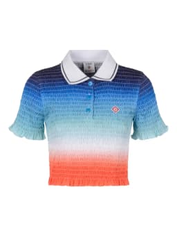 smocked polo top