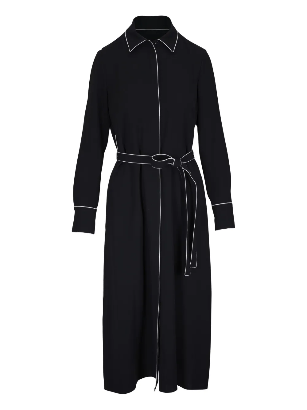 contrast-trim midi dress