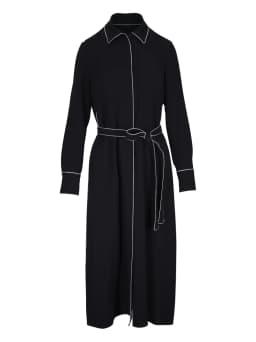 contrast-trim midi dress