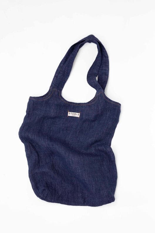 Navy Swim Linen Tote by stableofireland