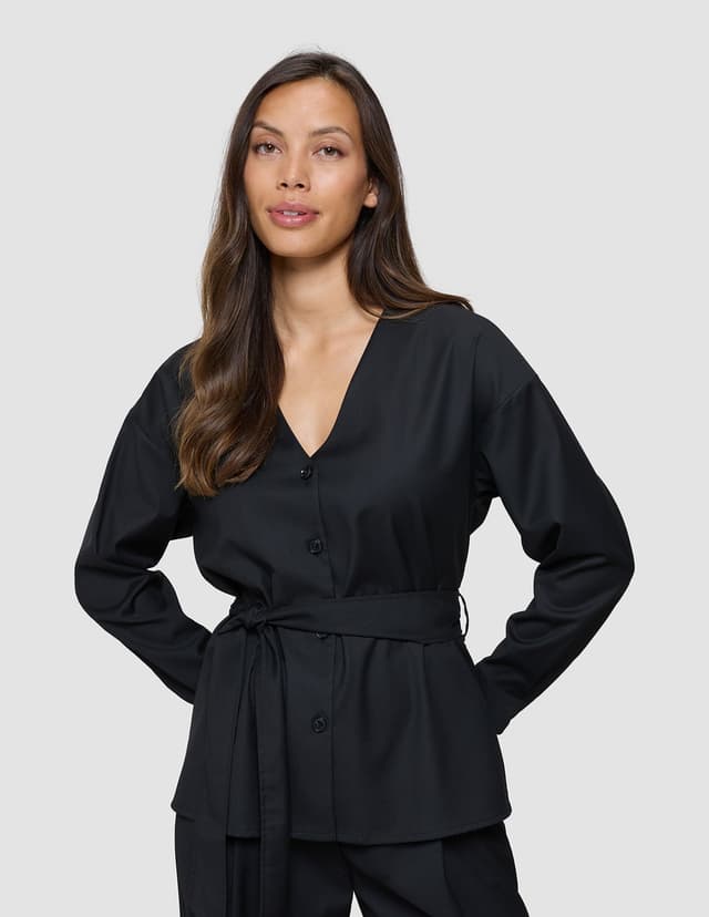 Skye Belted Overshirt Black