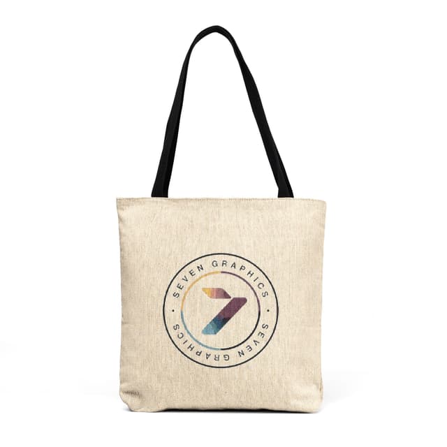 Woven Tote Neutral Cross-stitch Tote Bag
