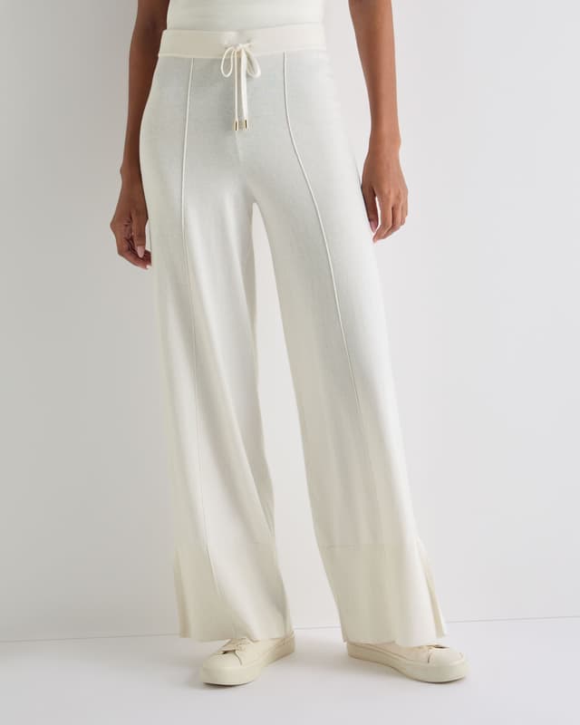 Cotton Cashmere Pant New Ivory White