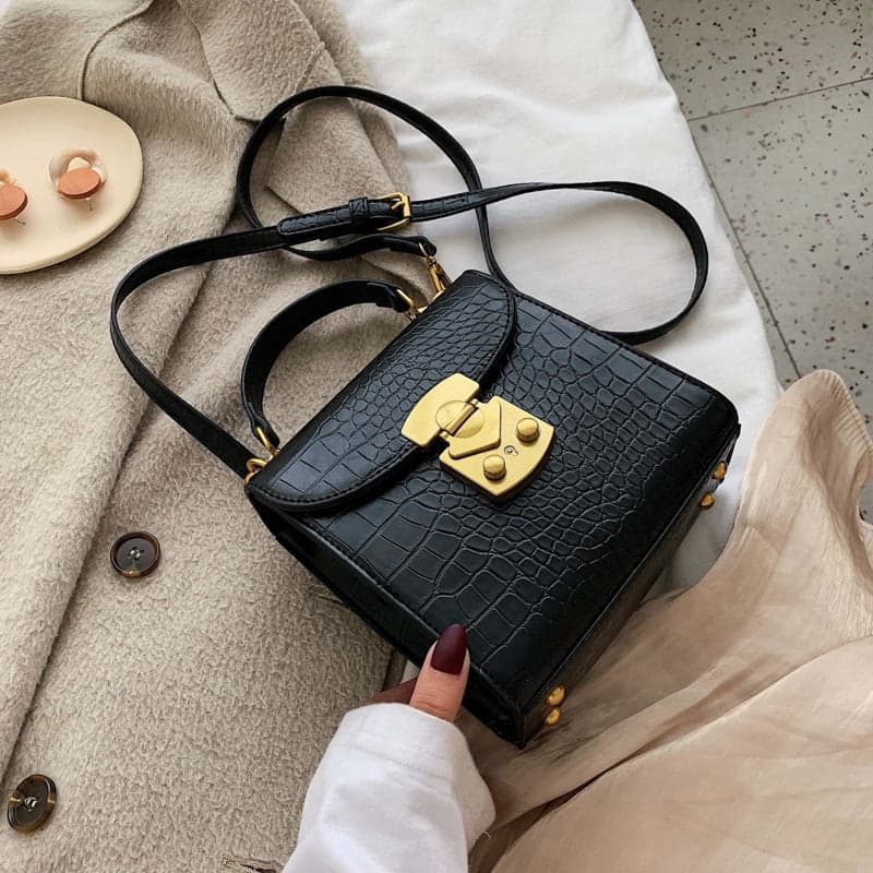 Mini Stone Pattern Pu Leather Crossbody Bags