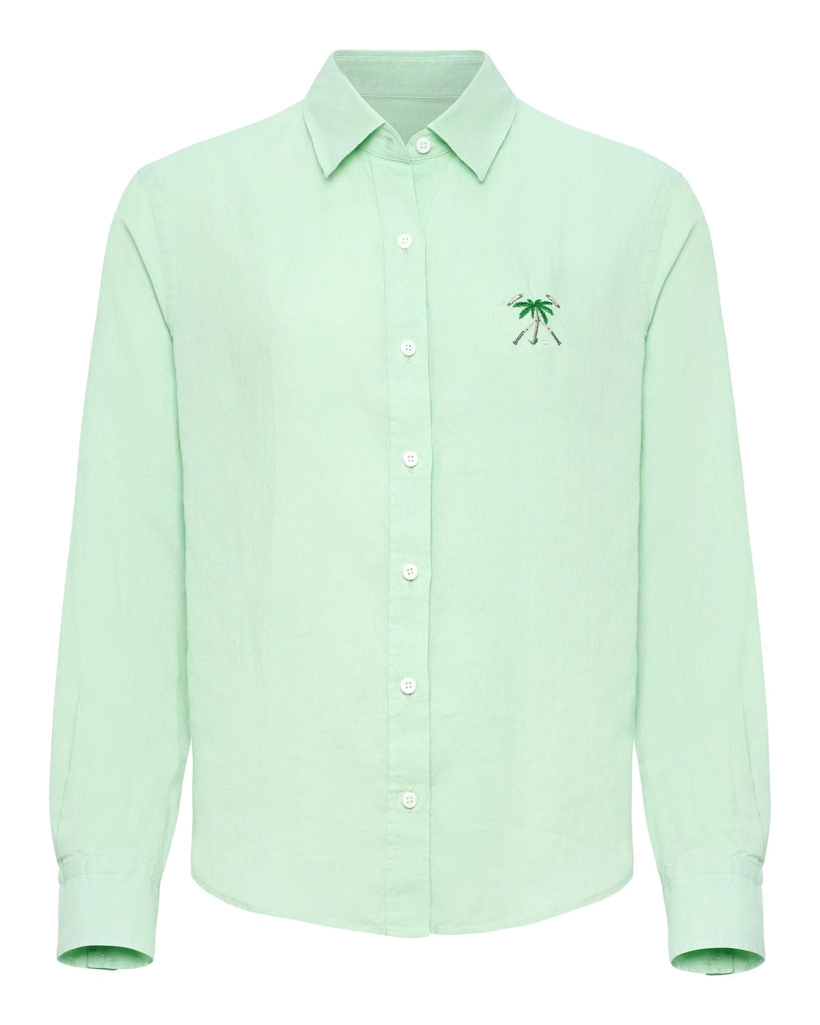 The Polo Club Linen Woven Shirt Lime Green
