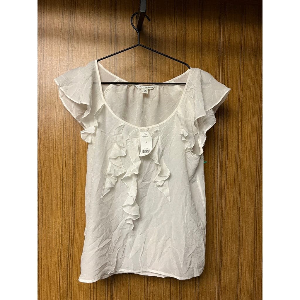 Nwt Banana Republic Ivory Ruffle Blouse Size Small by Banana Republic