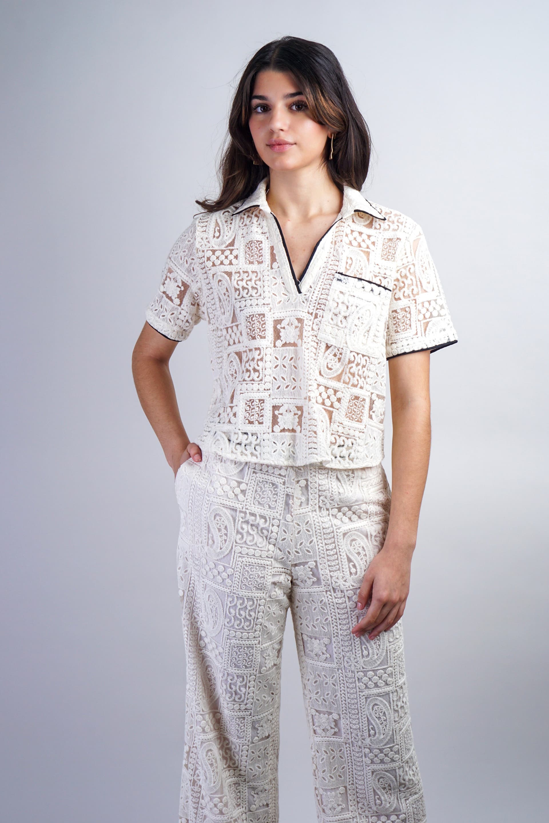Ivory Crochet Top by Private Label
