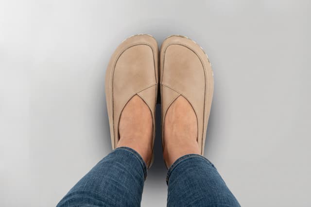 Tan Barefoot Cross Ballet Flats