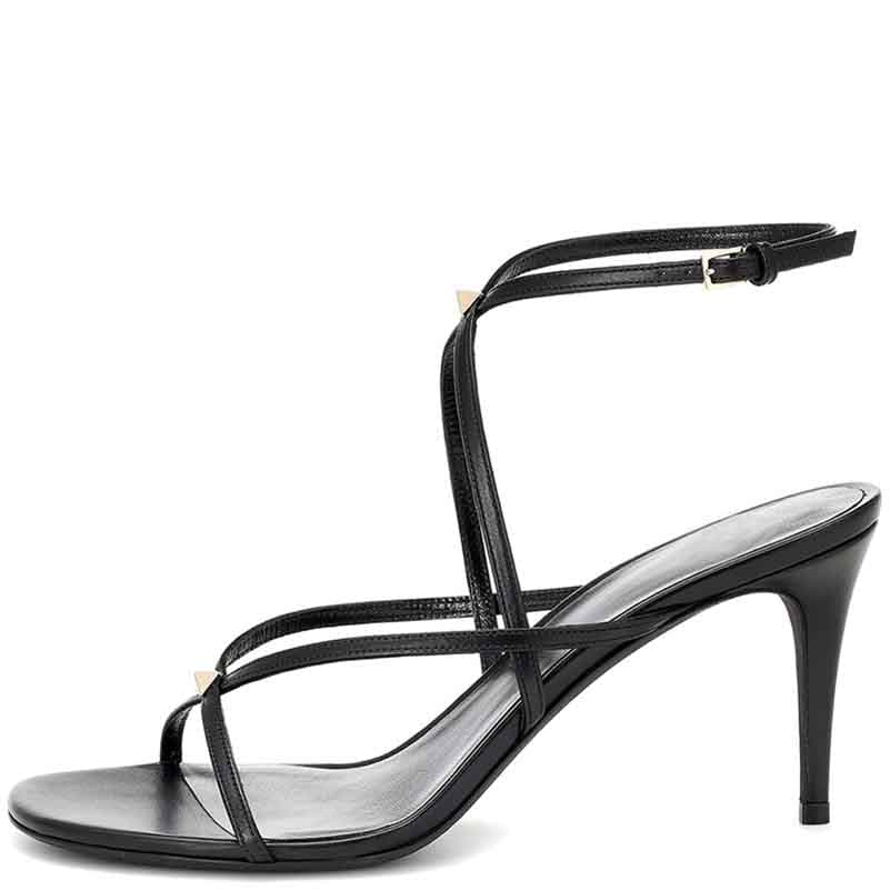 Black Strappy Heeled Sandals Heels