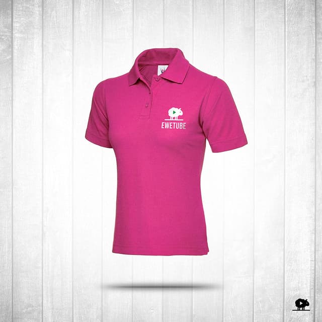 New Embroidered Polo Shirt Hot Pink