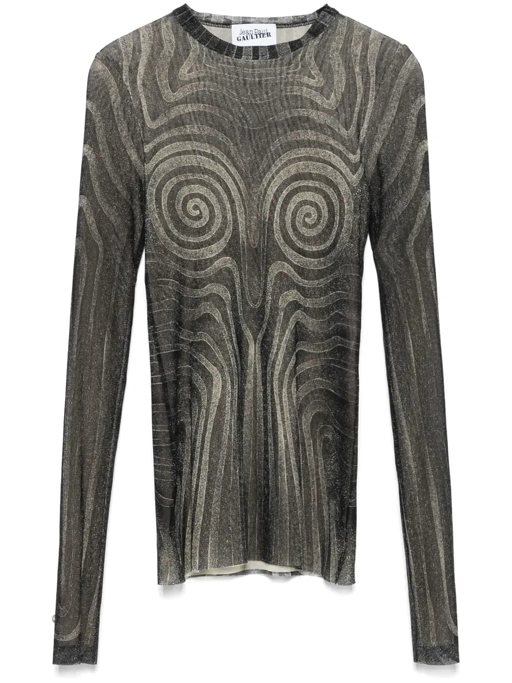 Spiral Print Mesh Top by Jean Paul Gaultier