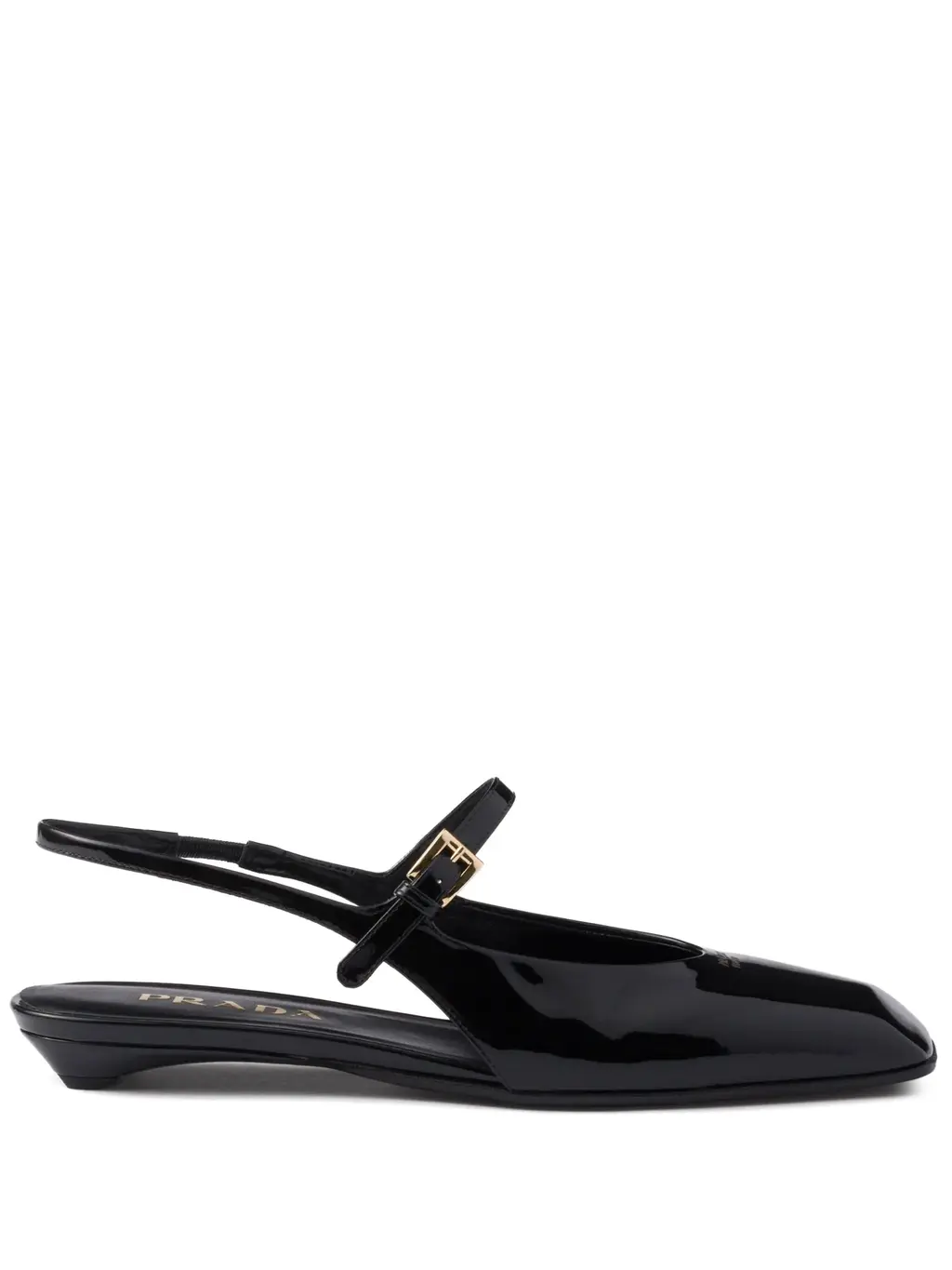 Leather Slingback Ballerina Shoes by Prada