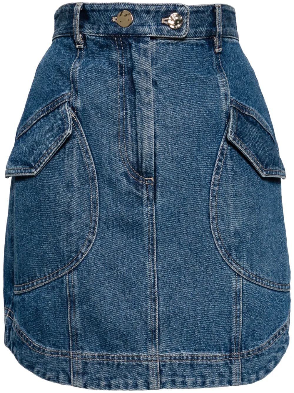 high-waisted denim miniskirt by Acler