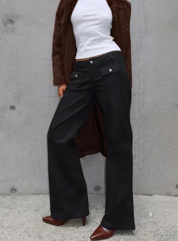 Cargo Pants Benicale Low Rise Cargo Pants Black by Princess Polly