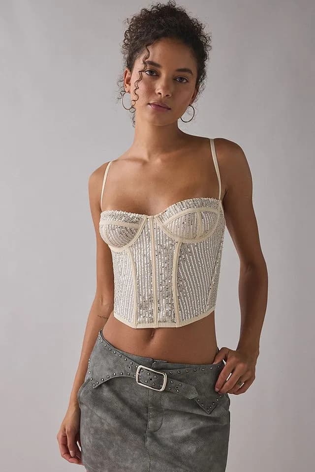 Out From Under Modern Love Sequin Corset Top by Out From Under