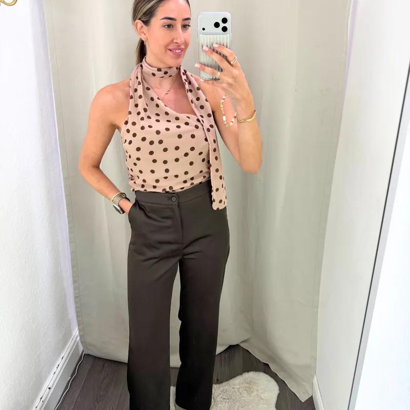 Chocolate Satin Tailored Trousers by Unscripted