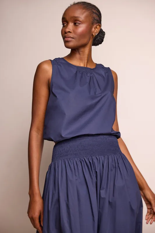 Sage Shell Top Navy by Eleven Loves