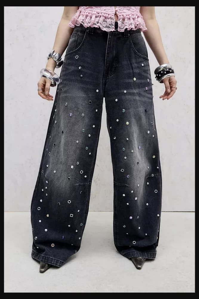 Jaded London Trixa Jewel Studded Colossus Jeans by Jaded London