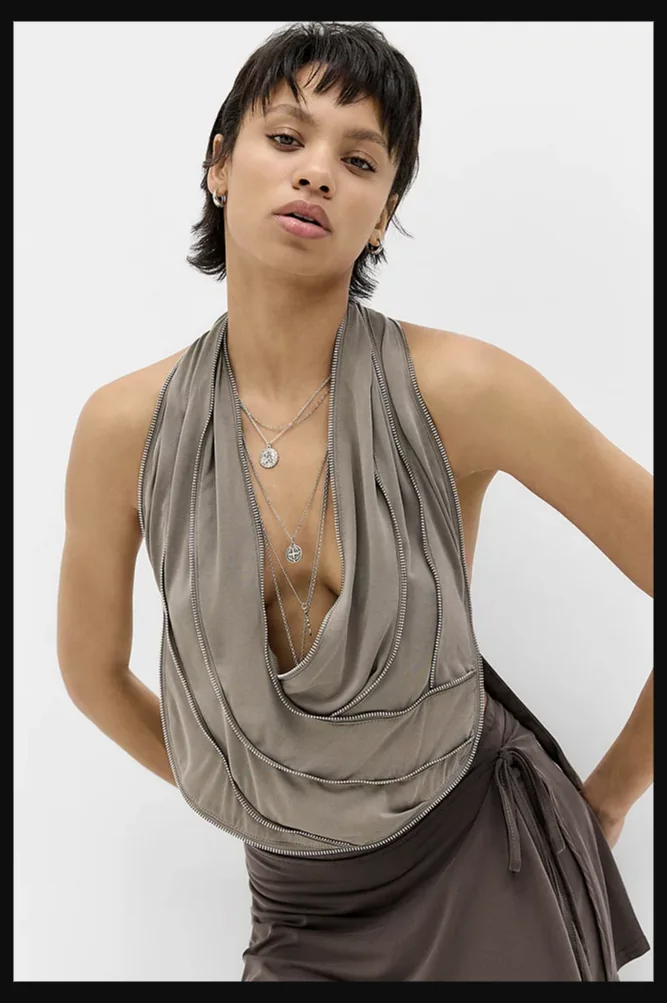 Jaded London Vrax Cowl Zipper Top by Jaded London