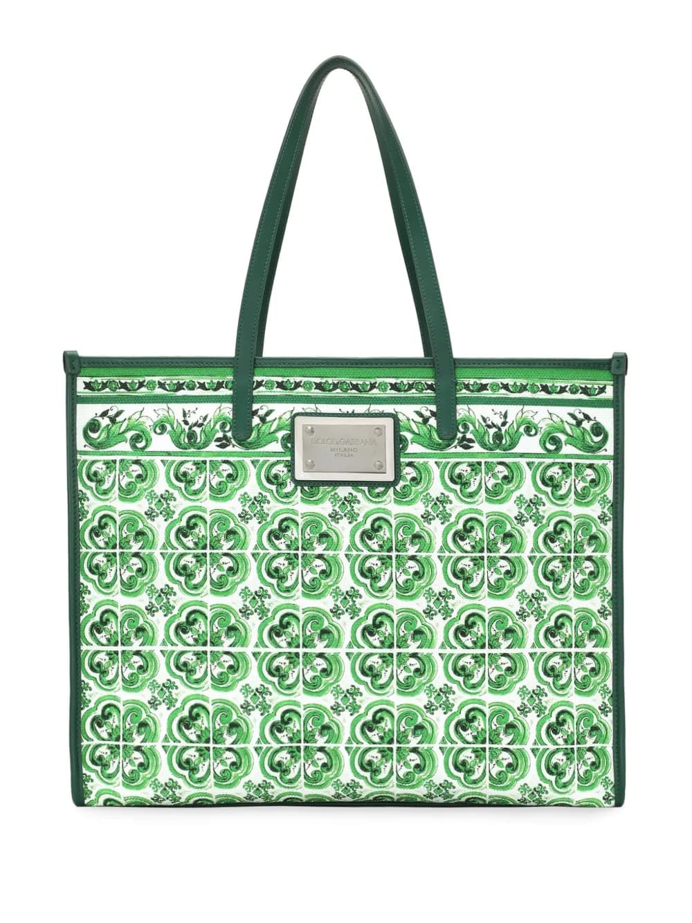 Majolica-print canvas tote bag by Dolce & Gabbana