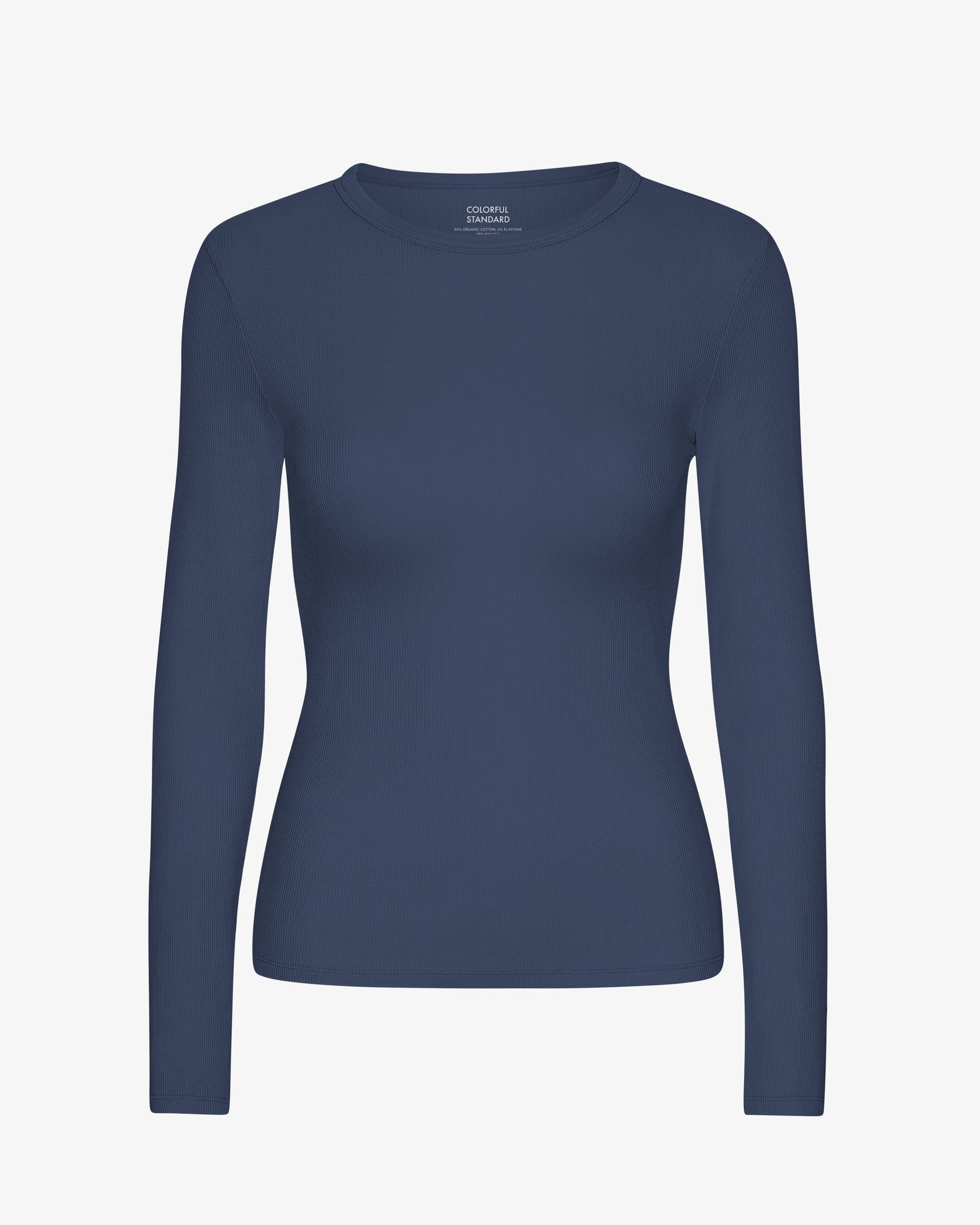 Organic Rib Ls T-shirt Petrol Blue by Colorful Standard