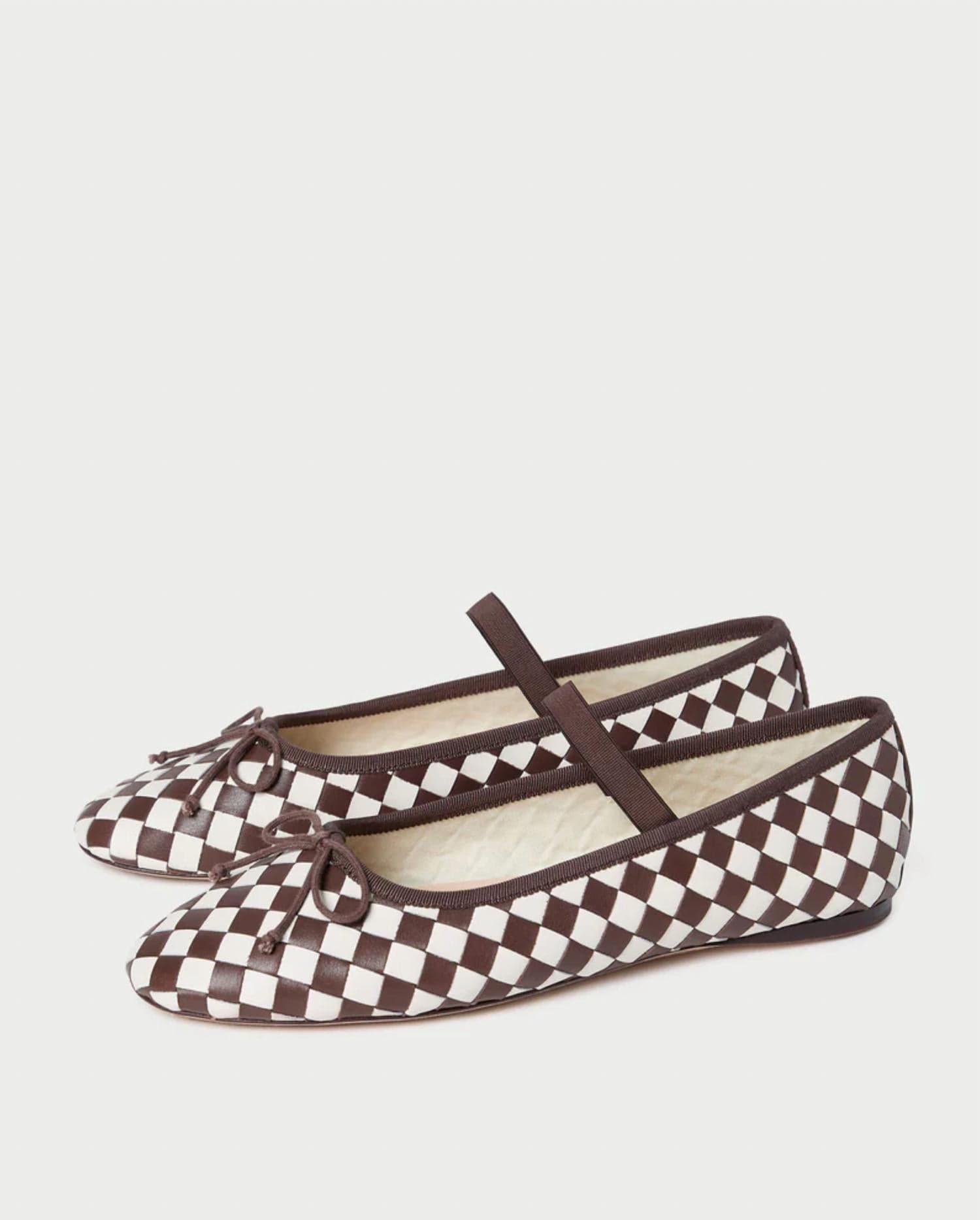 Leonie Soft Ballet Flat In Chocolate Cream by Loeffler Randall