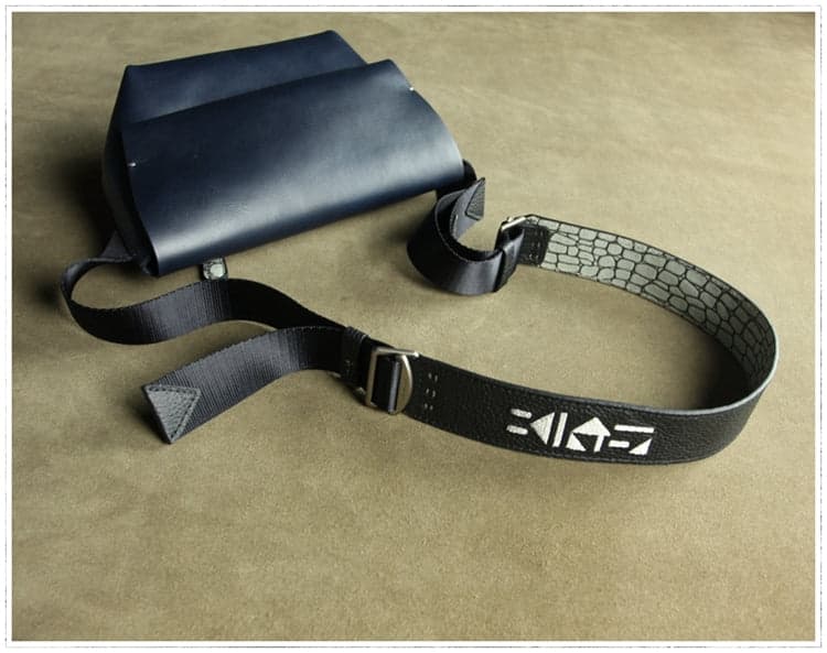Stylish Navy Leather Sling Bag Crossbody Shoulder Bag