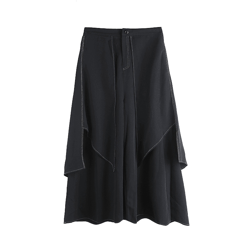 High Waist Wide Leg Black Trousers Fashion Female by HARD'N'HEAVY