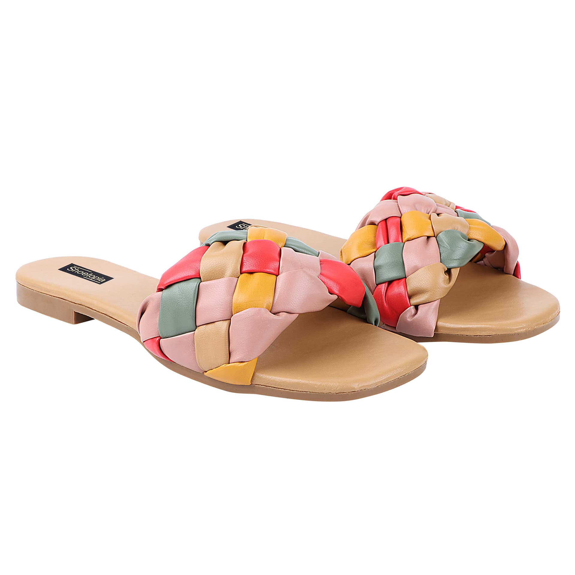 Shoetopia And Tan Flat Sandal-,tan by Shoetopia