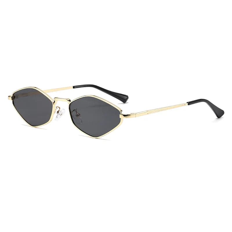 Oval Sunglasses Angular Slim Frame Tinted Lens Going