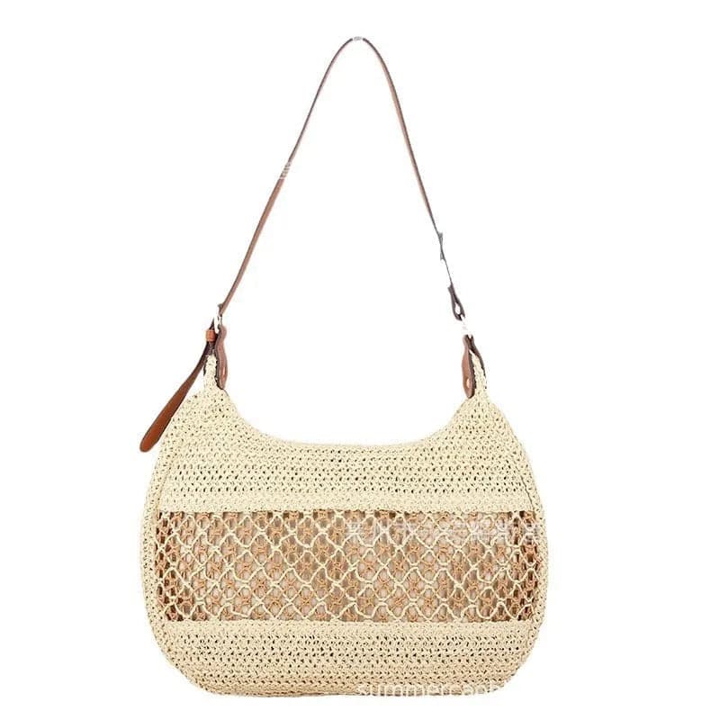 Cross Body Bag Made From Natural Straw