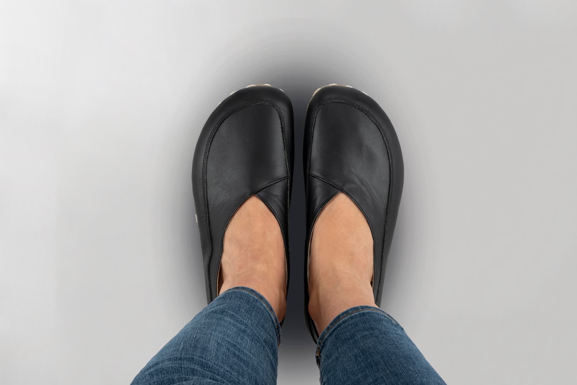 Black Barefoot Cross Ballet Flats by Atlantis Handmade Shoes