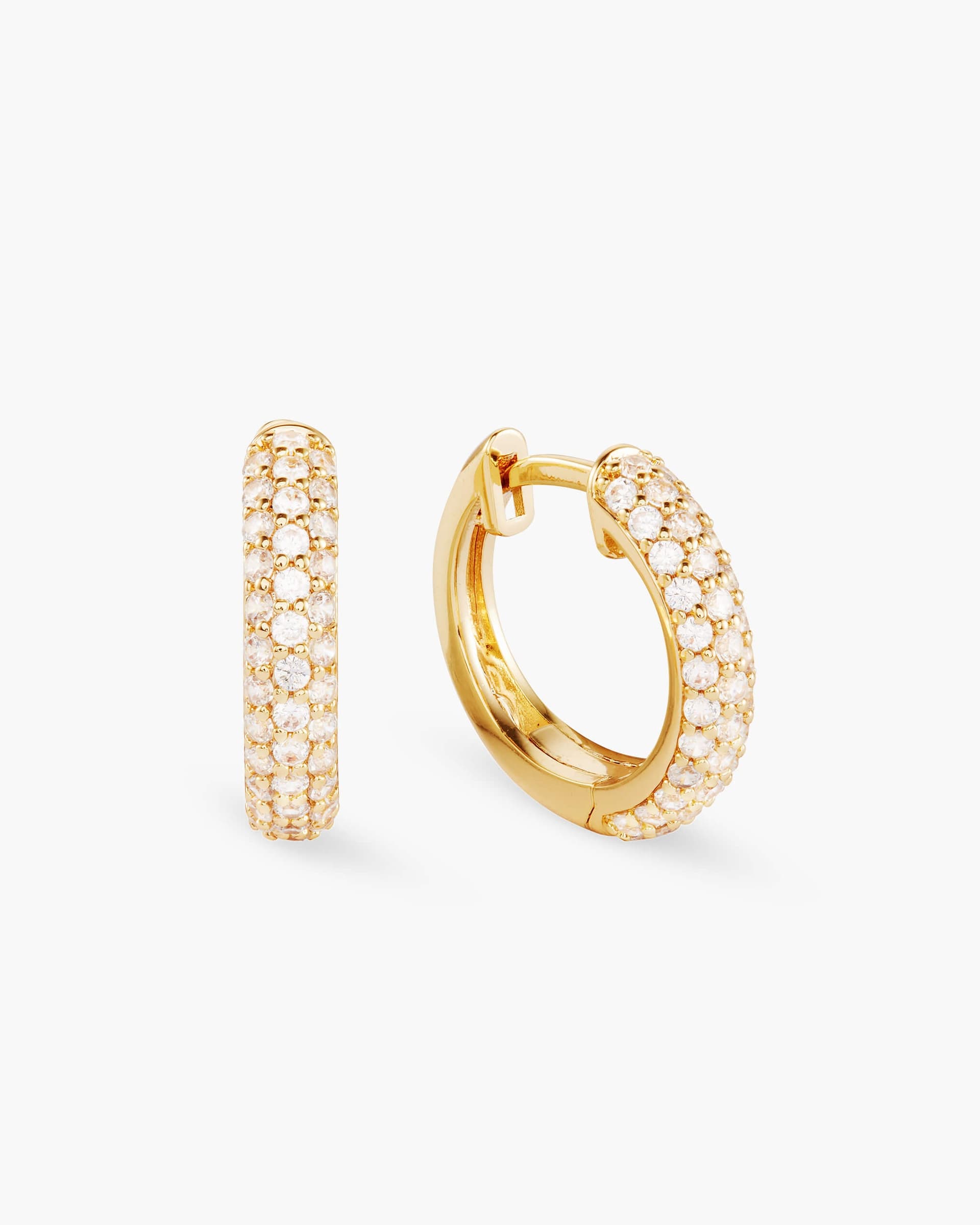 Iced Out Hoop Earrings Gold by JAXXON